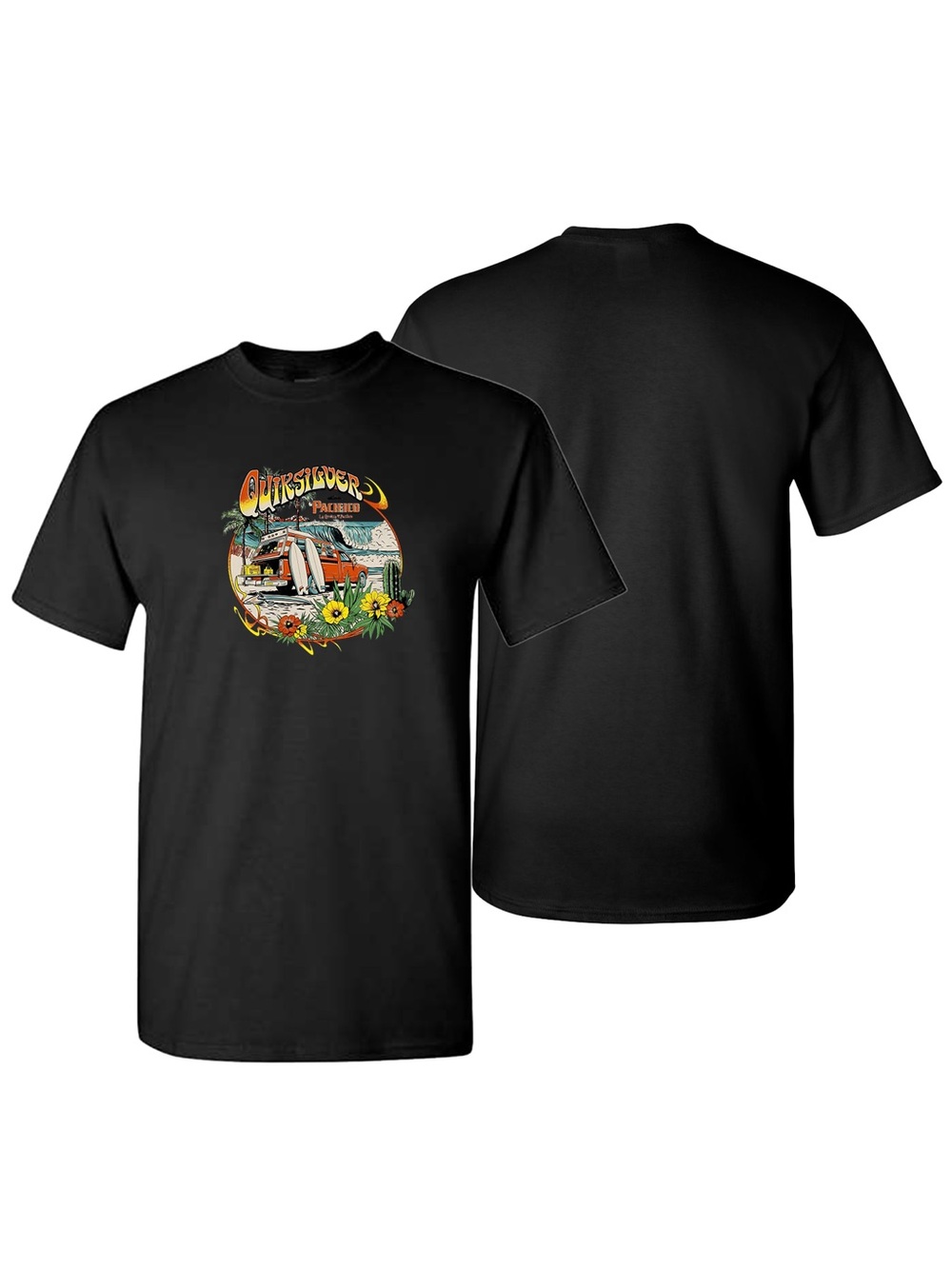 Men’s Quicksilver Cerveza del pacífico Cotton T-Shirt Black